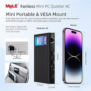 Amazon.com: MeLE Mini PC N100 16GB LPDDR4x 512GB SSD, Fanless